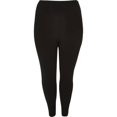 Plus black jersey leggings