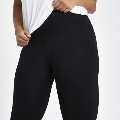 Plus black jersey leggings