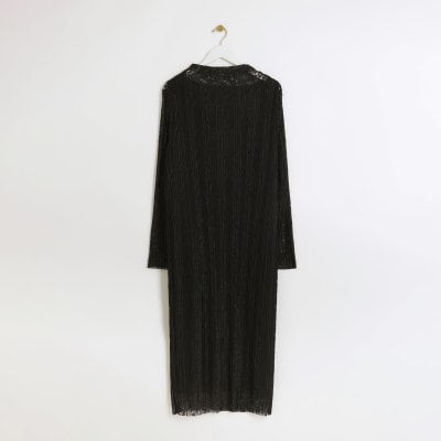 Plus black lace slip midi dress River Island