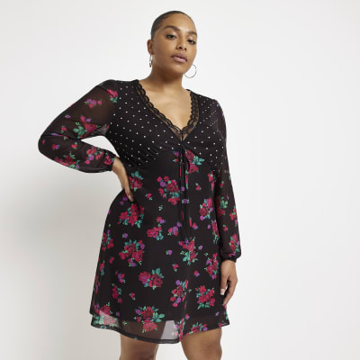 Mesh flower hotsell embroidered dress