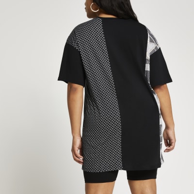 Plus black 'Paris' RI oversized t-shirt