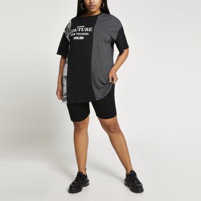 Plus black 'Paris' RI oversized t-shirt