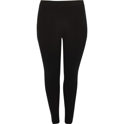 Plus black ponte leggings