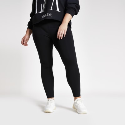 Plus black ponte leggings