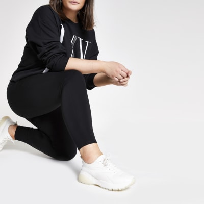 Plus black ponte leggings