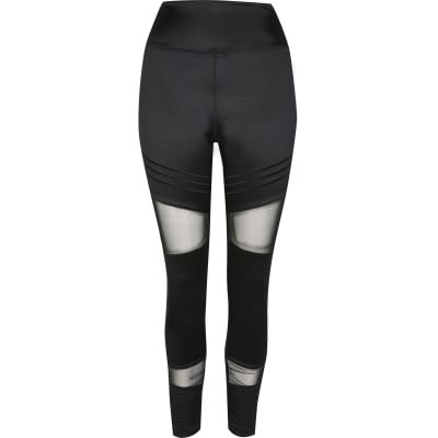 Plus black RI Active mesh panelled Leggings