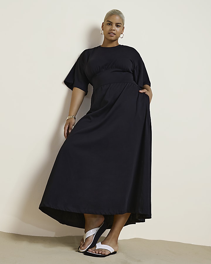 Plus Black RI Studio Midi T-Shirt Dress