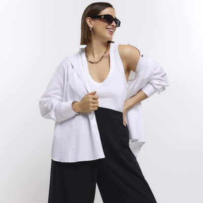 Plus black scuba wide leg trousers River Island