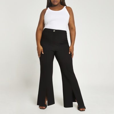 split hem black trousers