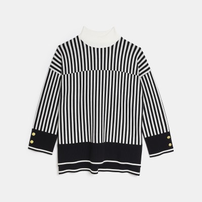 Plus black stripe long sleeve jumper