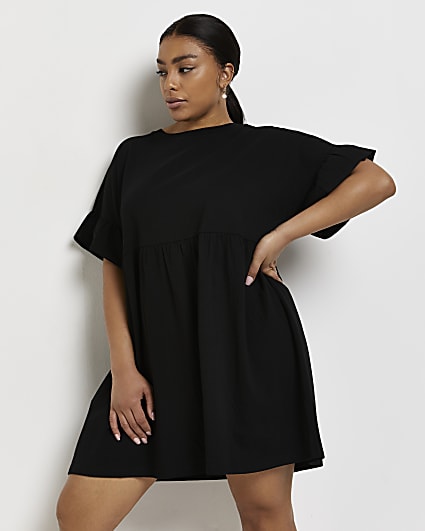 Plus black t-shirt mini dress