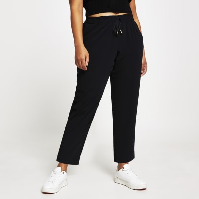 black tailored joggers