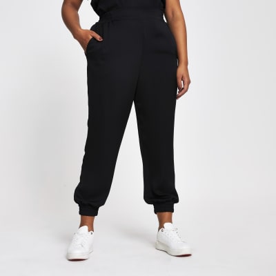 black tailored joggers