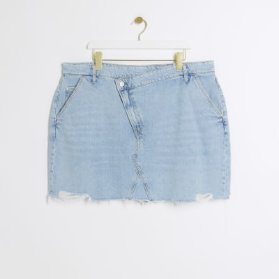 River island plus size denim skirt sales