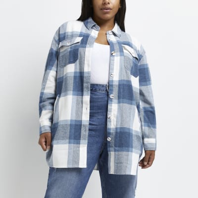 denim shacket plus size