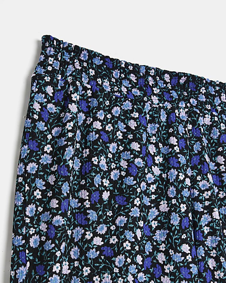 Plus blue floral culottes