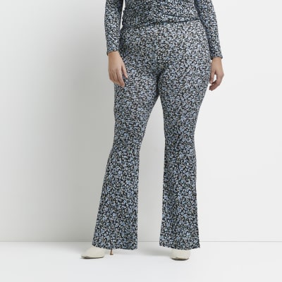 floral flared trousers