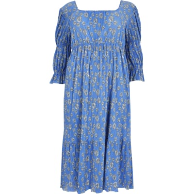 river island plisse midi dress