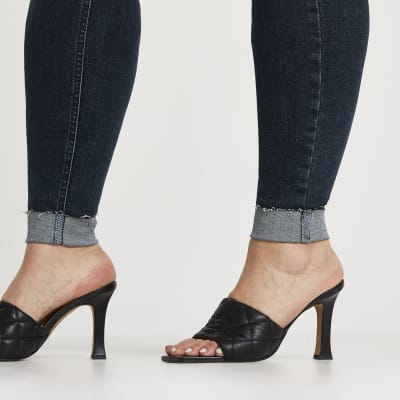 Plus blue high rise skinny jeans