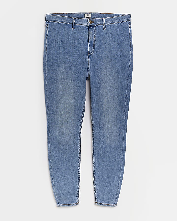Plus blue high waisted jeggings