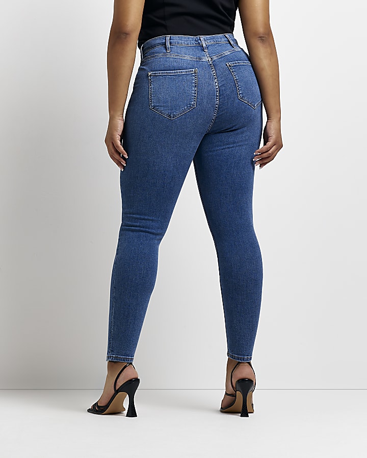 Plus blue high waisted jeggings