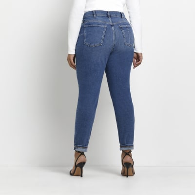 Plus blue high waisted mom jeans
