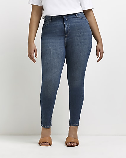 Plus blue high waisted sculpt skinny jeans