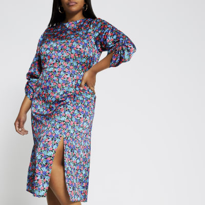 river island orange floral dress