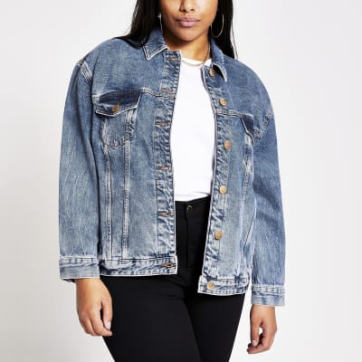 oversized distressed denim jacket plus size
