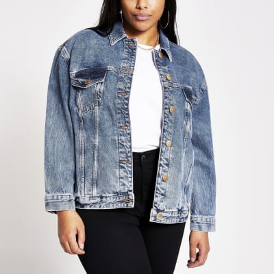 blue oversized denim jacket