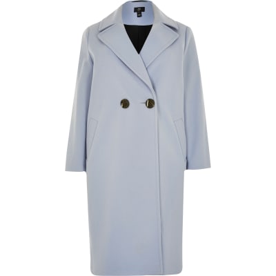 river island blue teddy bear coat