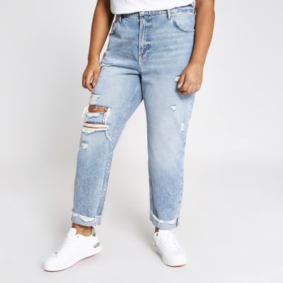 river island ripped mom jeans