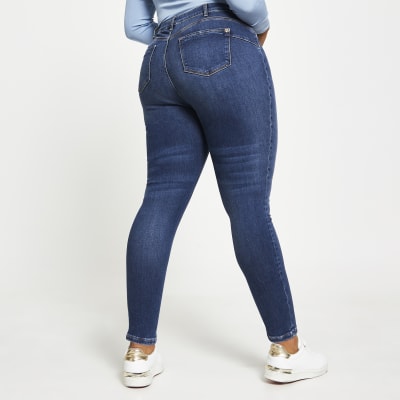 Plus blue skinny bum sculpt Molly jeggings