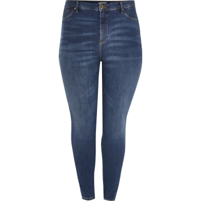 Plus blue skinny bum sculpt Molly jeggings