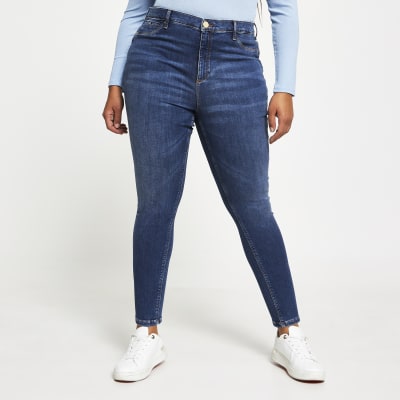 Plus blue skinny bum sculpt Molly jeggings