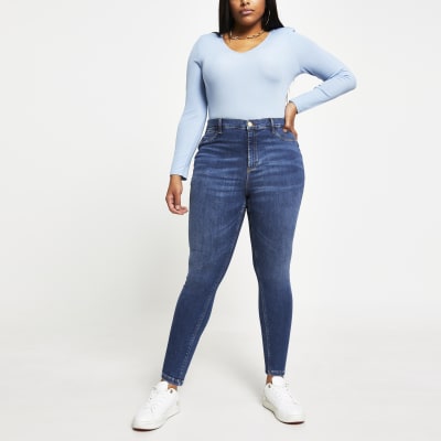 Plus blue skinny bum sculpt Molly jeggings