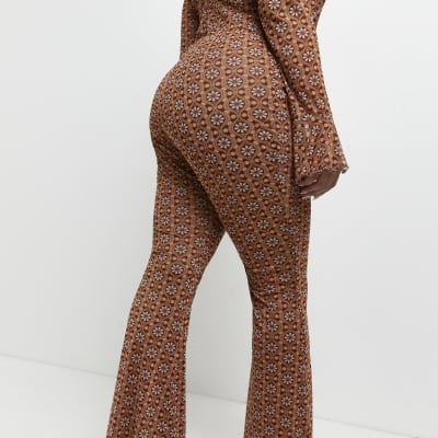 floral flared trousers