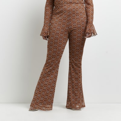 floral flared trousers