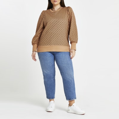 Plus brown RI monogram sweatshirt