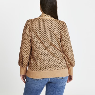 Plus brown RI monogram sweatshirt
