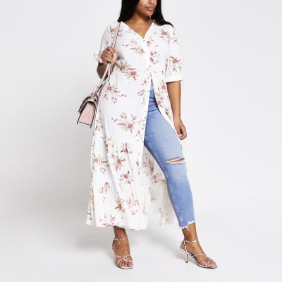 floral short sleeve midi dress