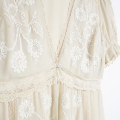 Plus Cream Lace Cover Up River Island