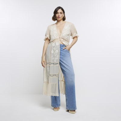 Plus Cream Lace Cover Up River Island