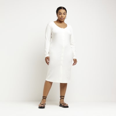 midi bodycon button dress