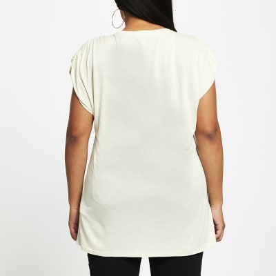 Plus cream 'Luxe' short sleeve t-shirt
