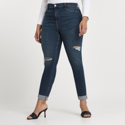 Plus Dark Blue Molly Ripped skinny Jean
