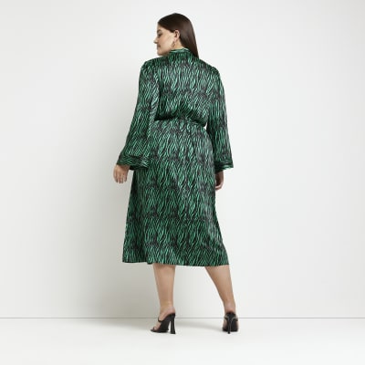 Topshop green zebra print on sale dress