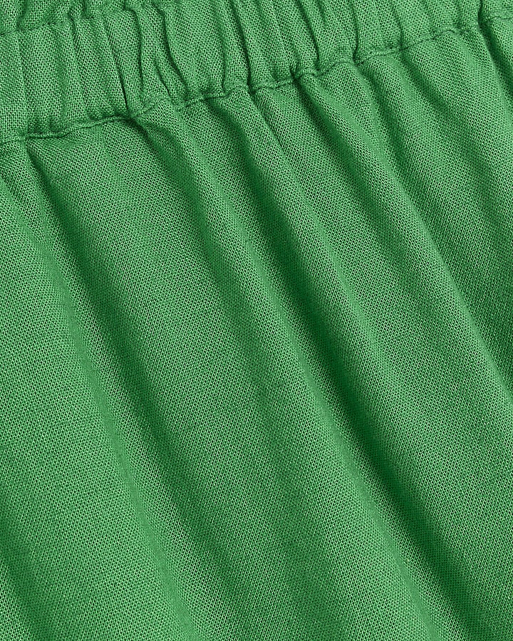 Plus green linen blend shorts