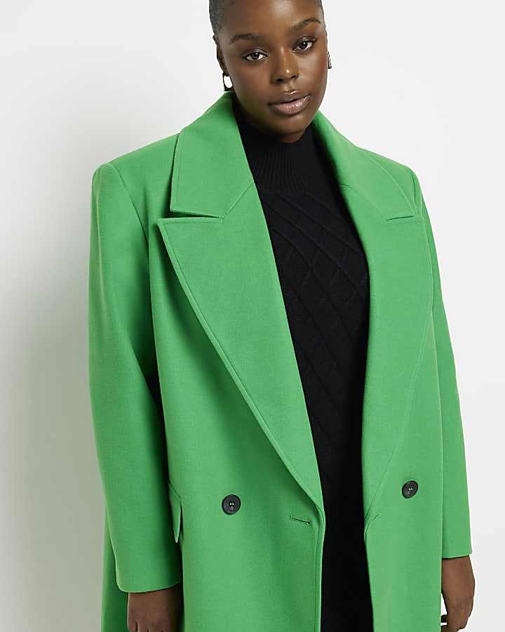 Plus green oversized longline coat