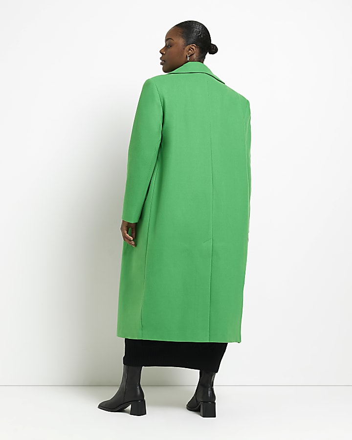 Plus green oversized longline coat
